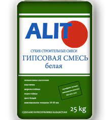 Шпатлевка гипсовая белая 25кг Алит