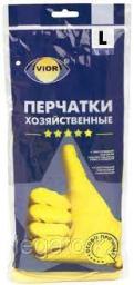 Перчатки резиновые желтые L